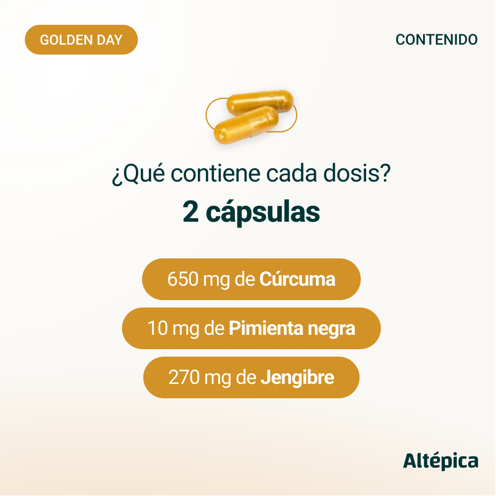 Golden Day de Altépica, suplemento con cúrcuma, jengibre y pimienta negra (imagen 4 de 7)