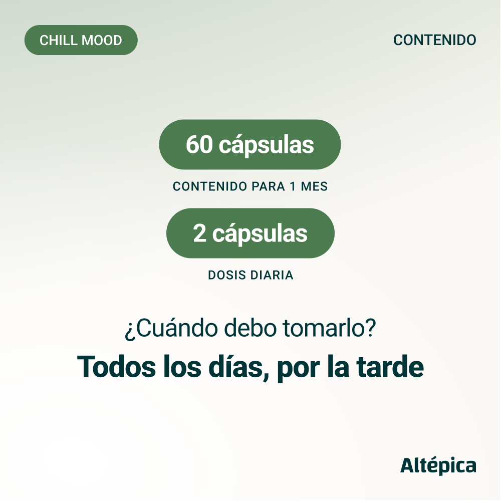 Chill Mood de Altépica, suplemento con reishi, azafrán, manzanilla y tilo (imagen 3 de 7)