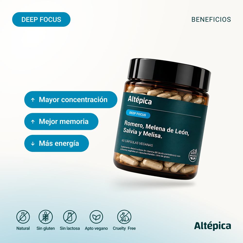 Deep Focus de Altépica, suplemento con melena de león, romero, salvia y melisa (imagen 2 de 7)