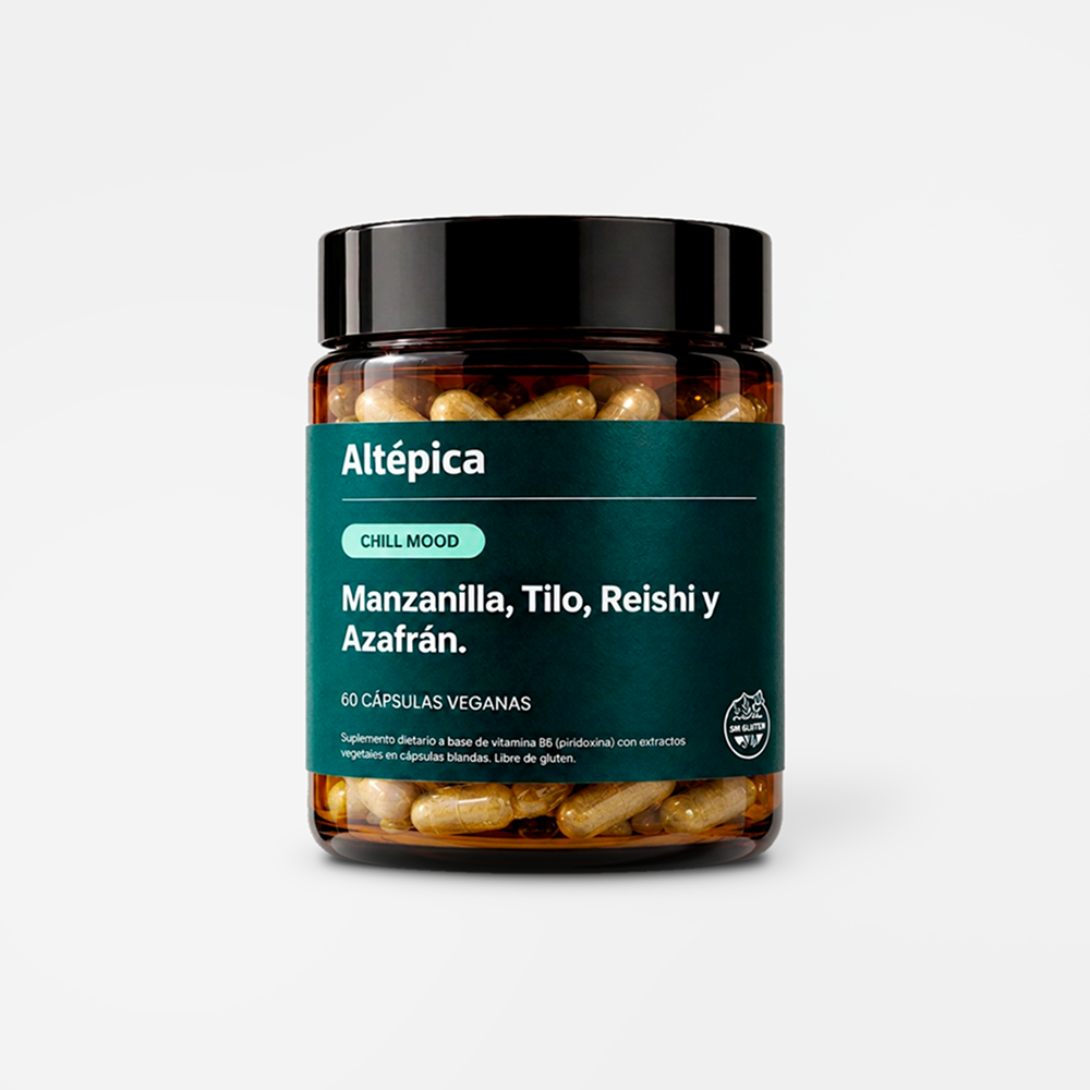 Chill Mood de Altépica, suplemento con reishi, azafrán, manzanilla y tilo